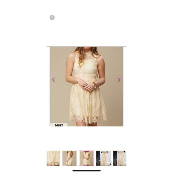 Altar'd State Dresses & Skirts - Altar'd State Women's Dress Off-White Lace Overlay W/ Floral Accents New Size L